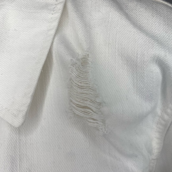 Old Navy White Distressed Jean Jacket - Picture 9 of 11
